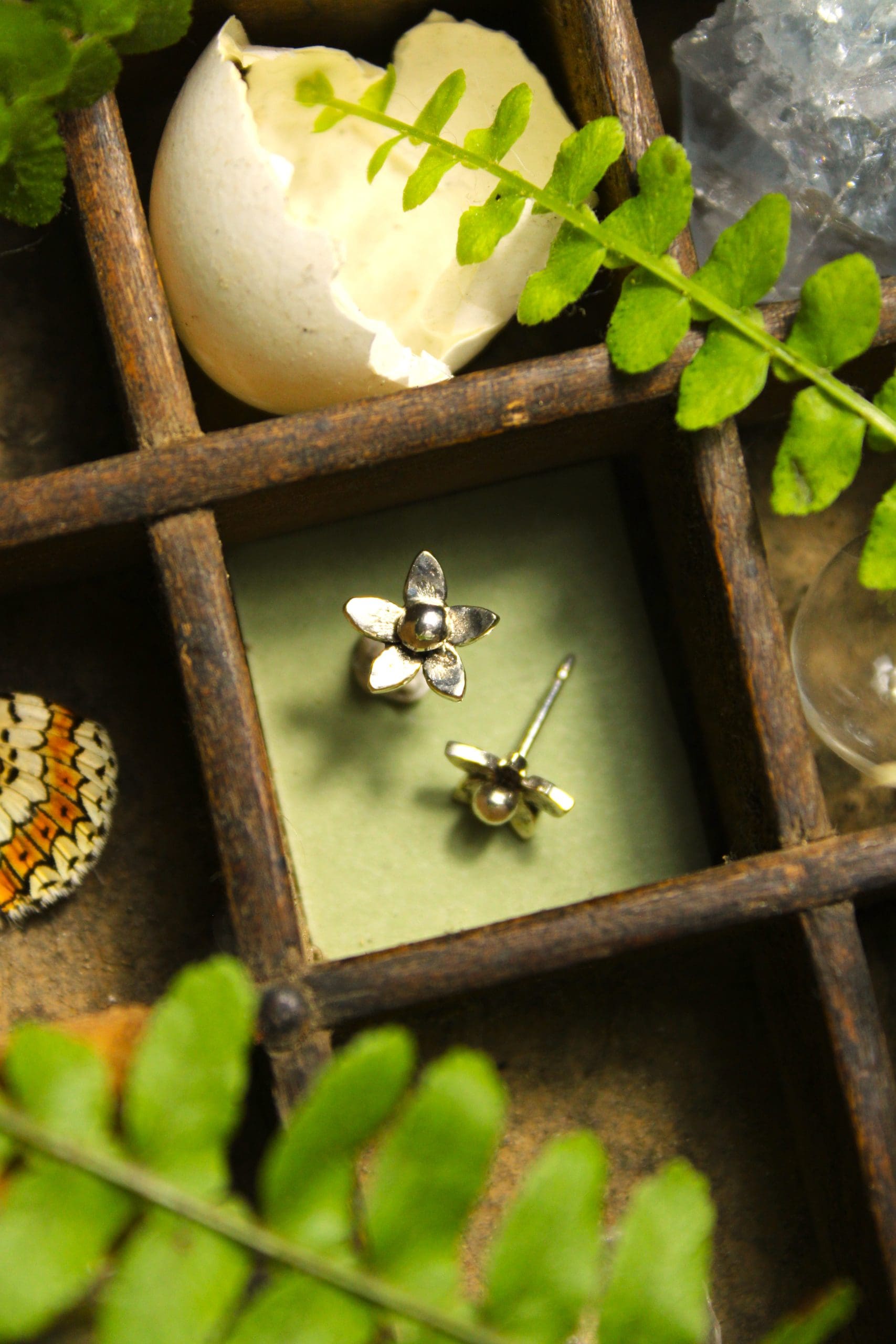 Petites boucles d'oreilles en argent - Millepertuis