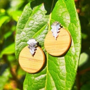 Boucles d'oreilles feuilles - Chêne & Argent