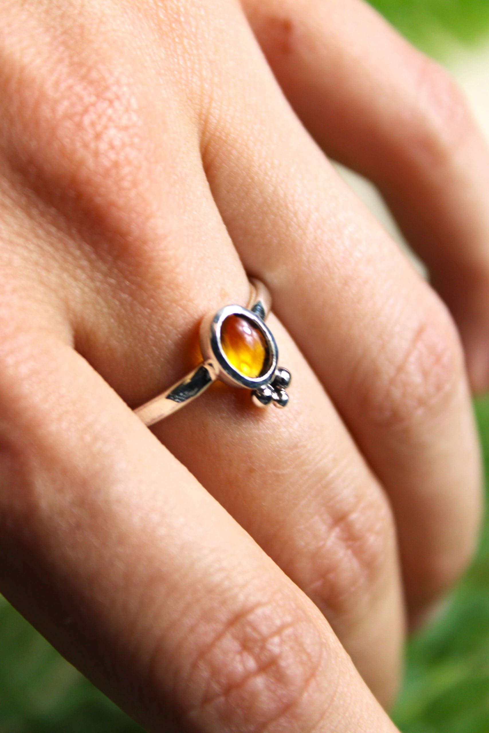 Bague Bourgeon - Argent massif et Citrine – Image 3