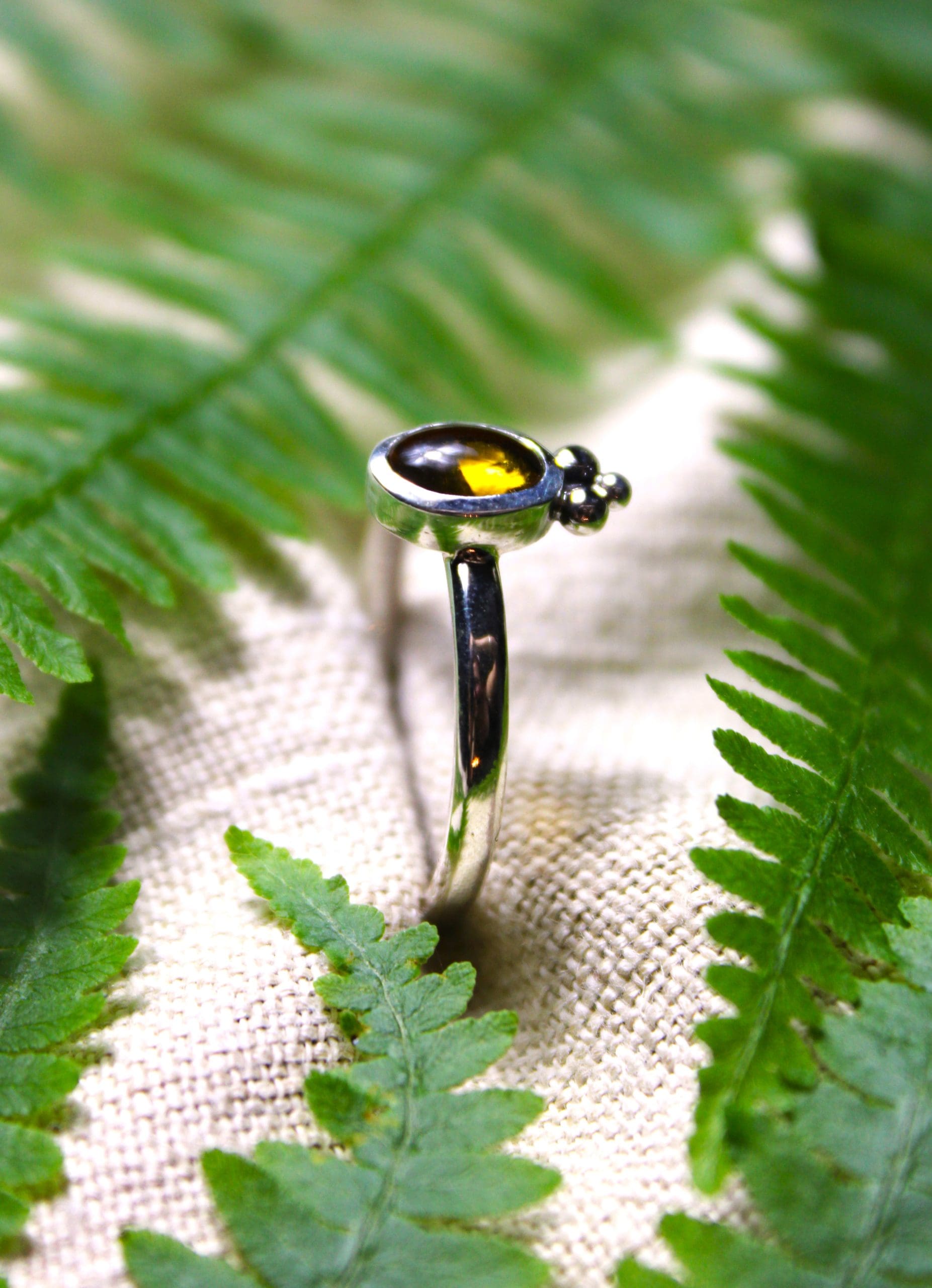 Bague Bourgeon - Argent massif et Citrine – Image 2
