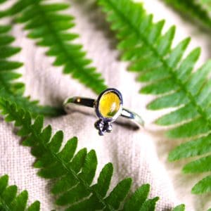 Bague Bourgeon - Argent massif et Citrine