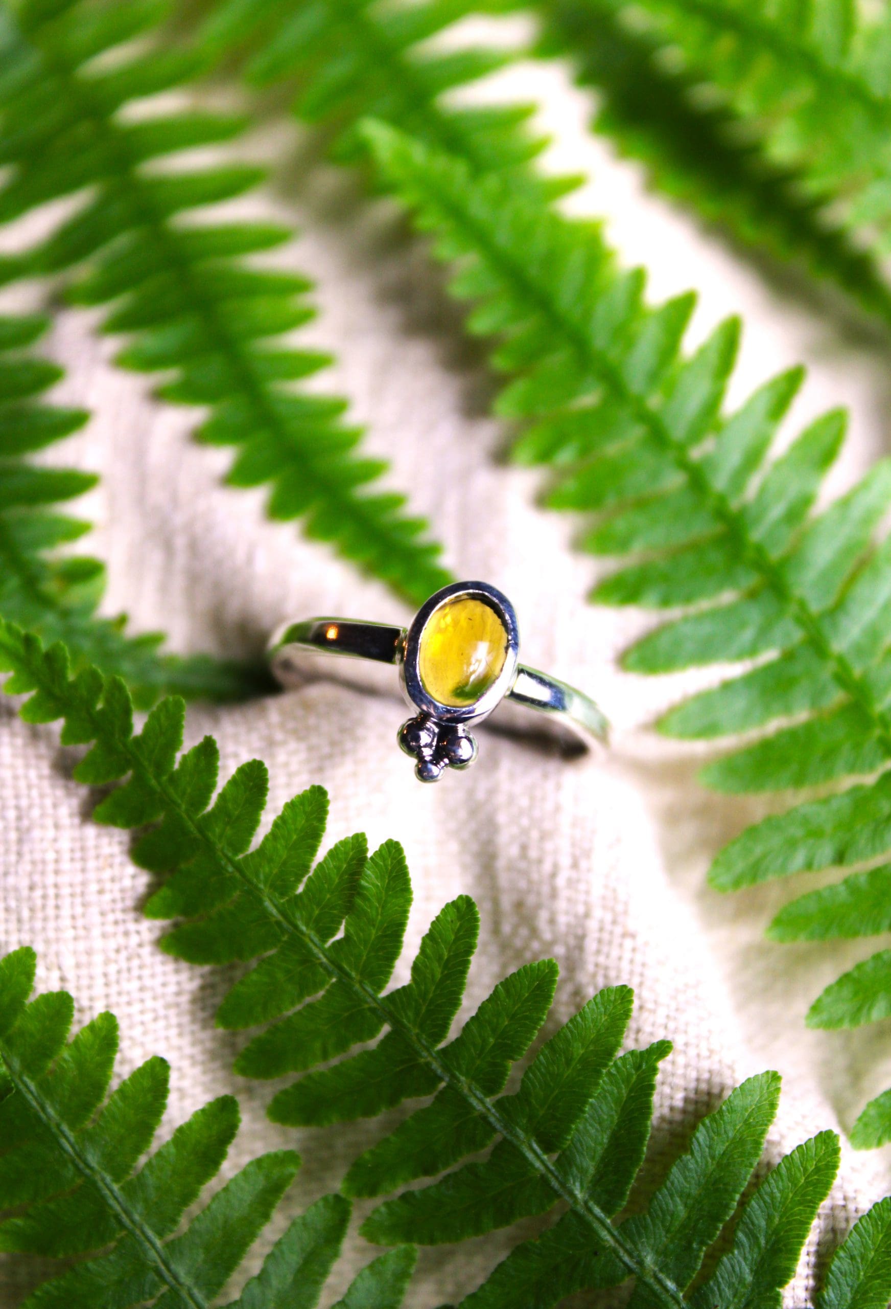 Bague Bourgeon - Argent massif et Citrine