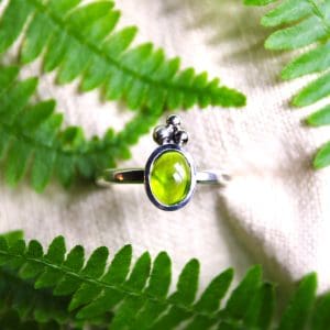 Bague Bourgeon - Argent massif & Péridot