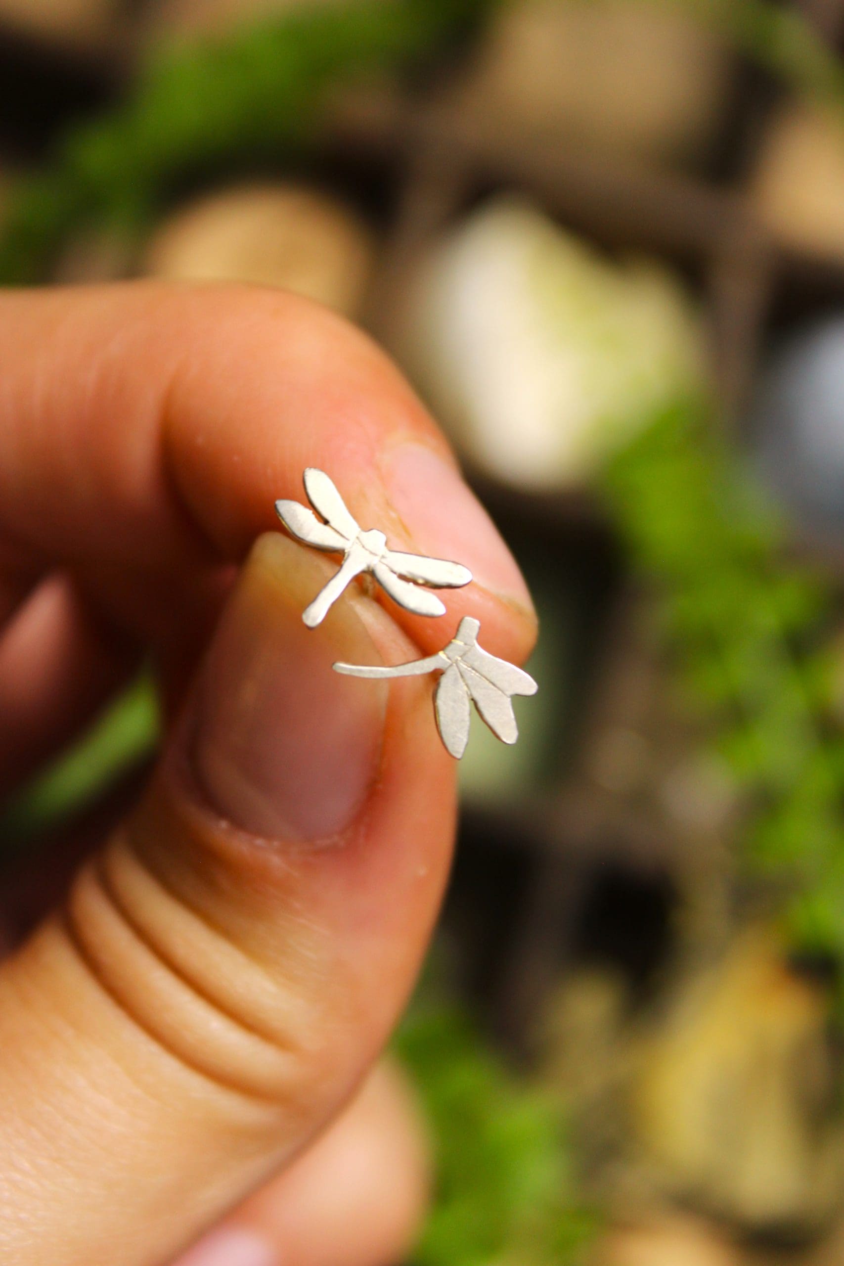 Libellule - Pucettes insecte en argent – Image 3