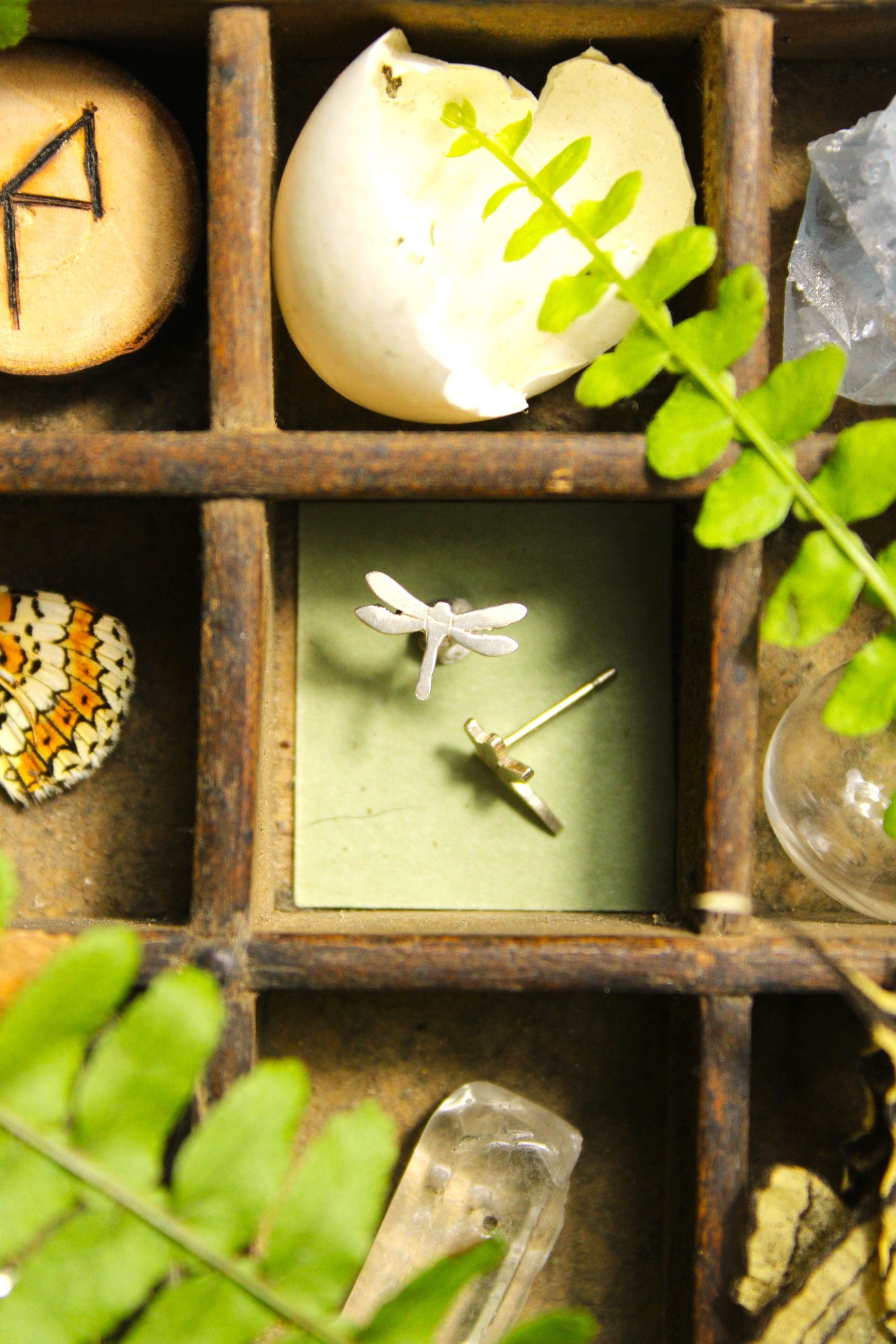 Libellule - Pucettes insecte en argent – Image 2