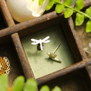 Libellule - Pucettes insecte en argent