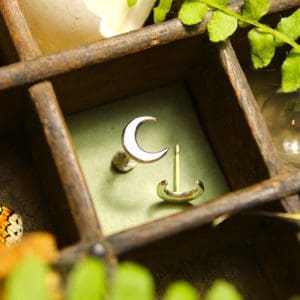 Petites boucles d'oreilles en argent - Lune
